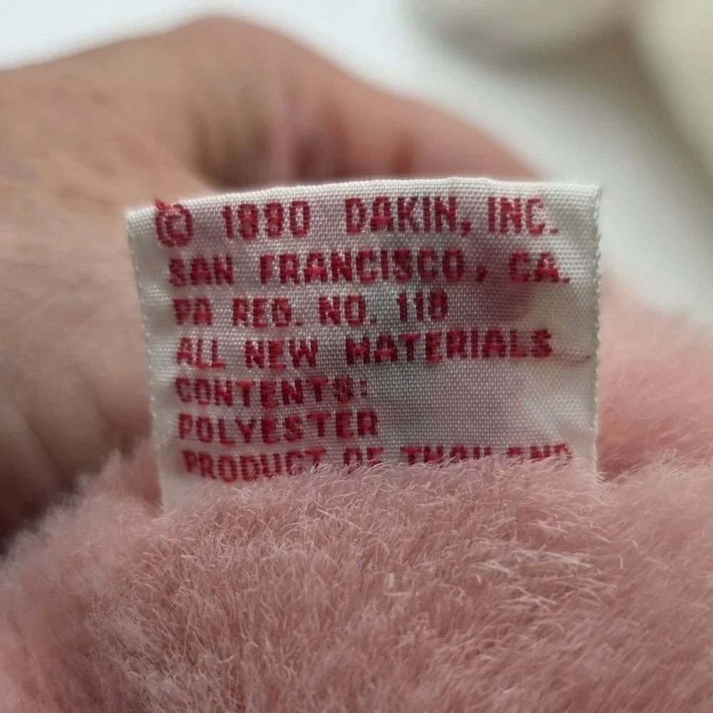 Dakin Plush Teddy Bear Lot Pink White Vintage 1984 1990 8in and 11in